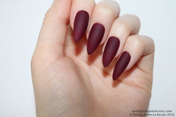 Short Maroon Nails