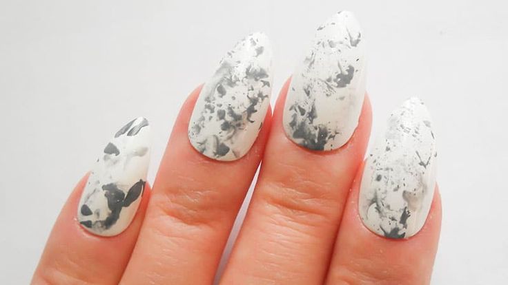 Marble Effect Almond Nails