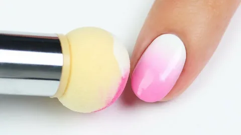 Use a sponge to apply different shades of nail polish