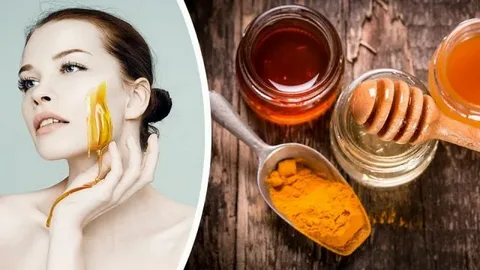 turmeric powder with yogurt or honey and apply it as a mask