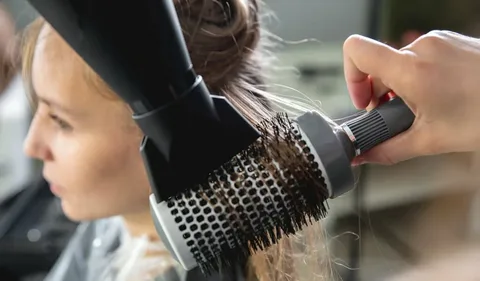 Blow Drying with a Round Brush