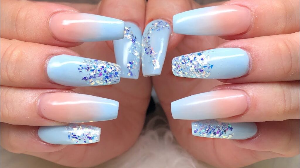 Indigo Gradient Frost Nails